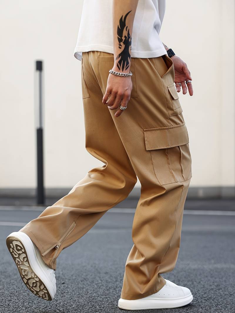 Callista – pantalon cargo coupe droite avec plusieurs poches pour homme