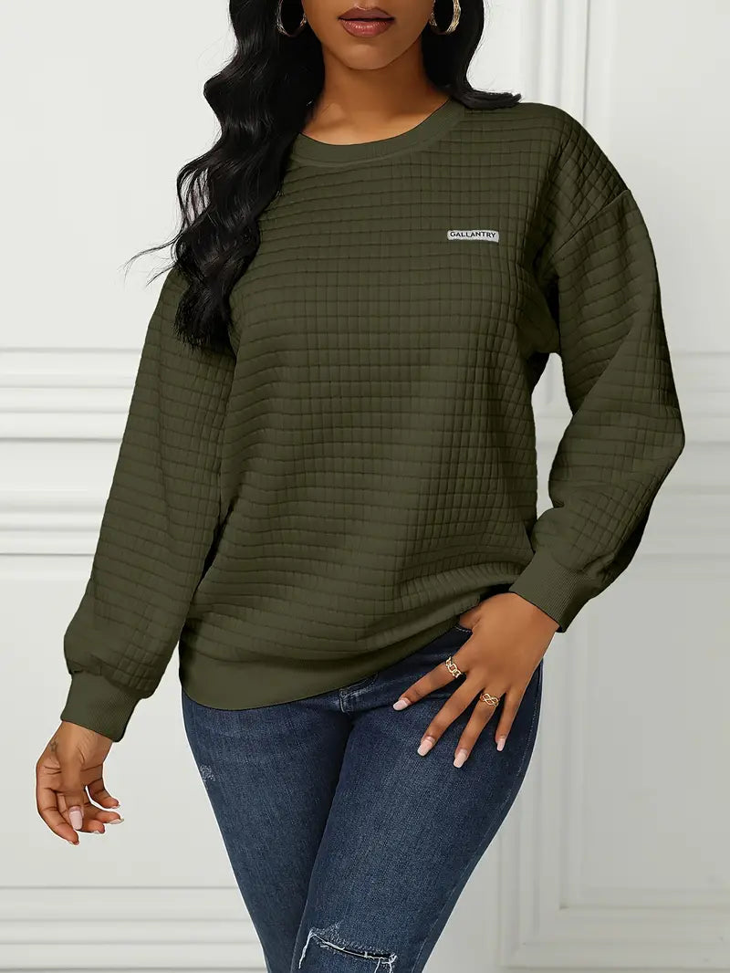Olivia – pull gaufré décontracté et ample