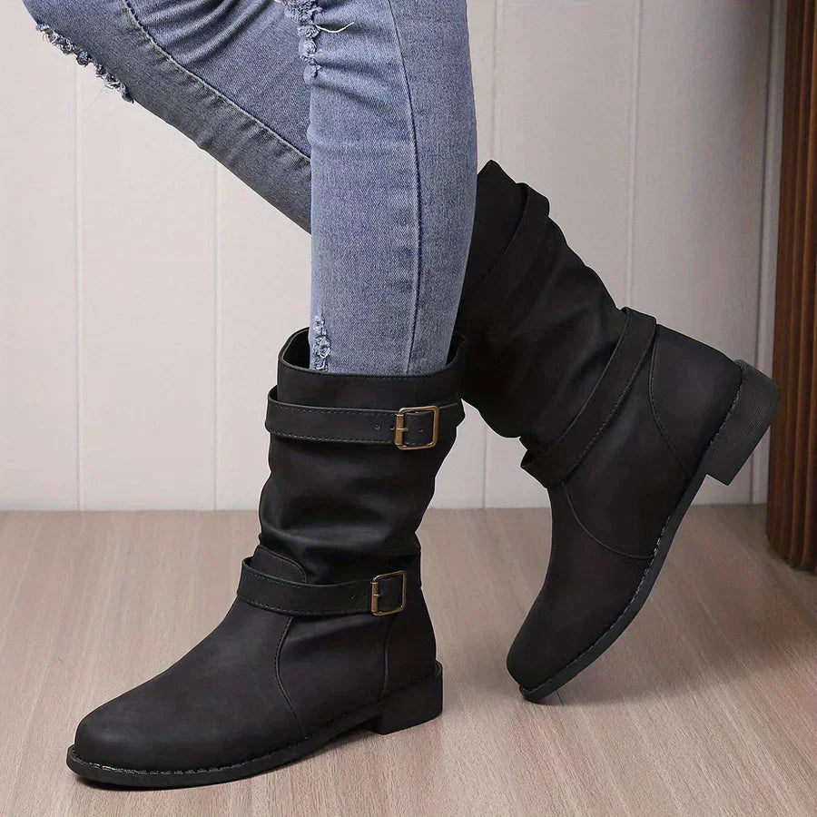 Kasha - Bottines western vintage à boucle pour femme