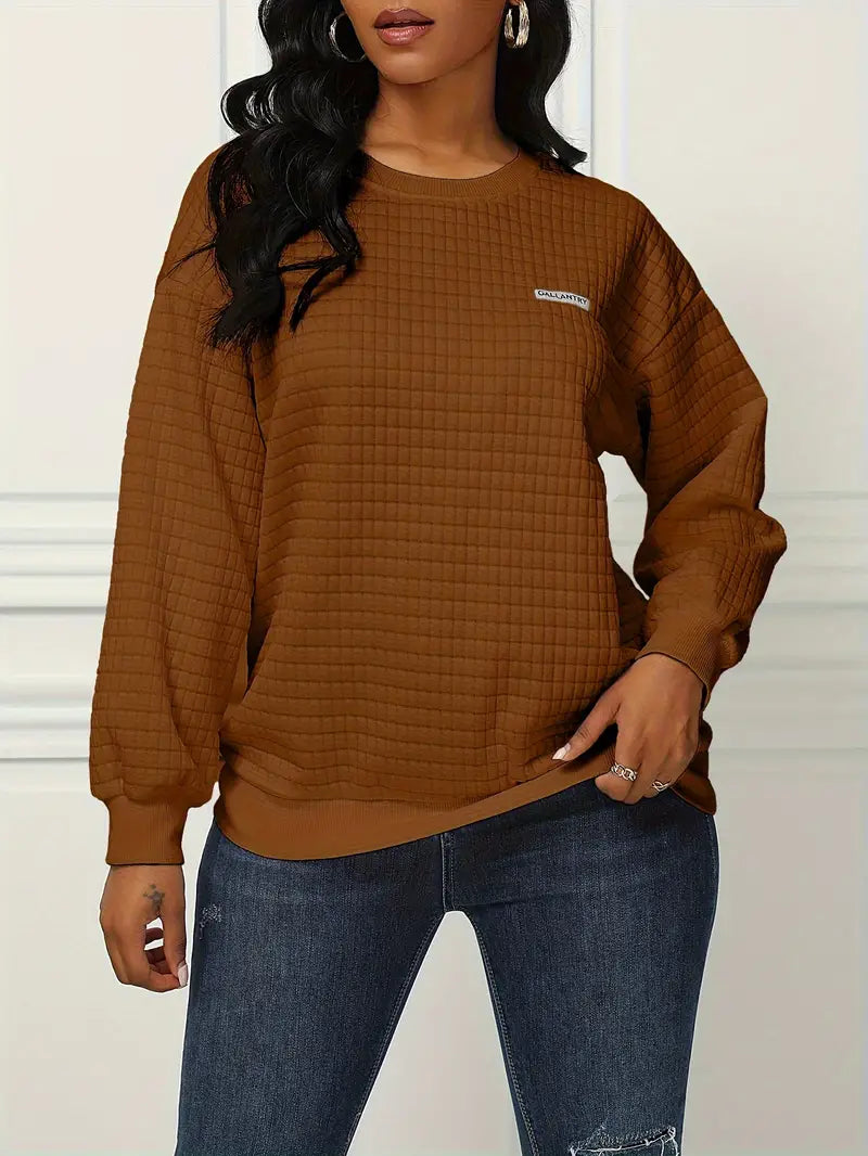 Olivia – pull gaufré décontracté et ample