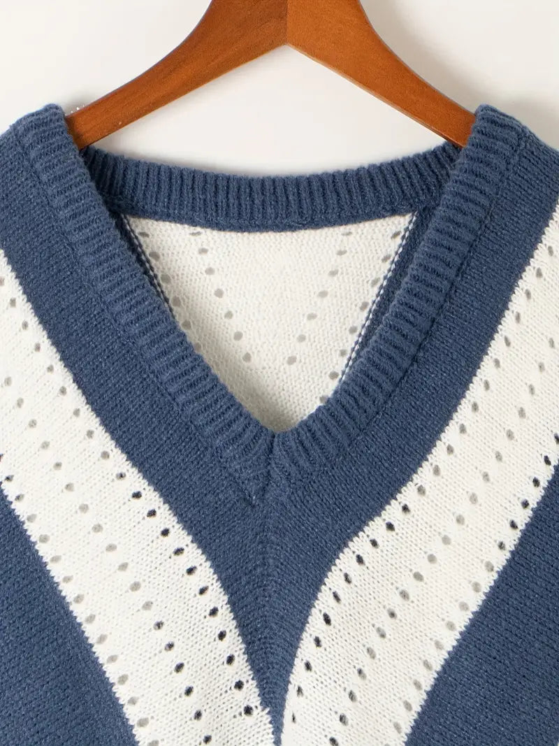 Grace – pull rayé col V
