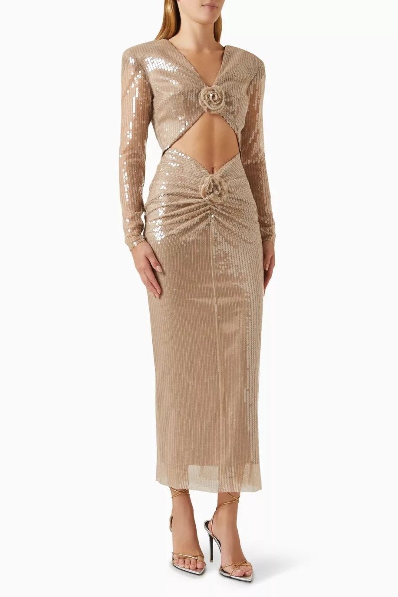 Cathy – Midikleid mit Blumenpailletten