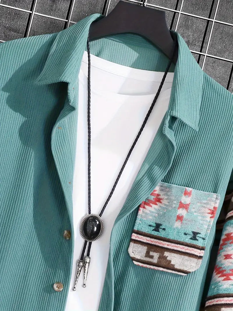 Richard – chemise à manches longues colorblock pour homme