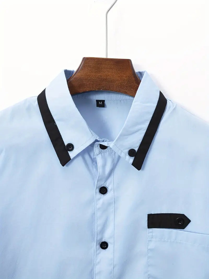 Andrew – chemise à manches longues color-block pour homme