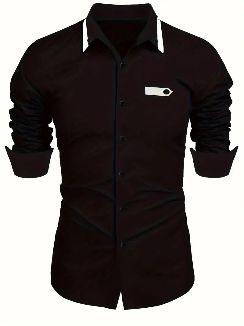 Andrew – chemise à manches longues color-block pour homme