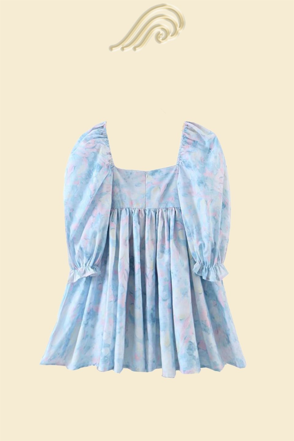 Clara Mini-Puppenkleid mit Rüschen und Aufdruck