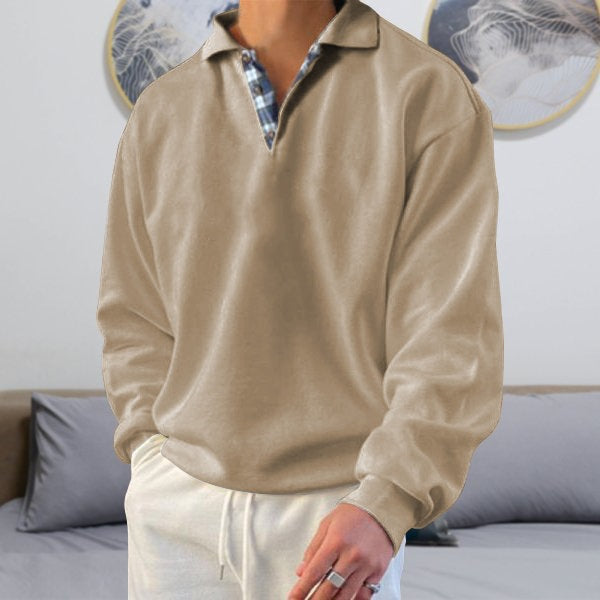 Albert - Sweat à capuche à manches longues et col en V pour homme