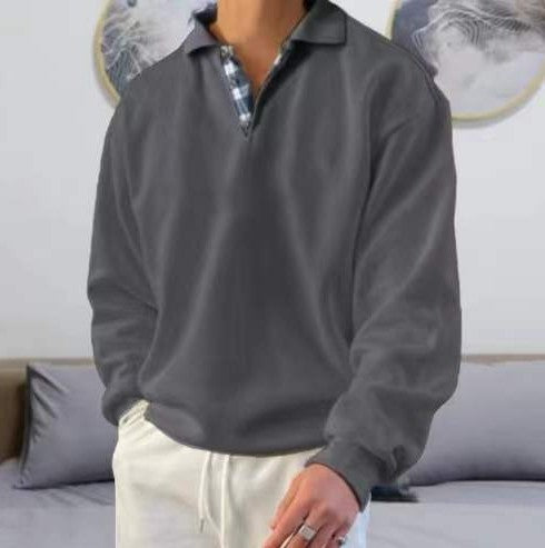 Albert - Sweat à capuche à manches longues et col en V pour homme