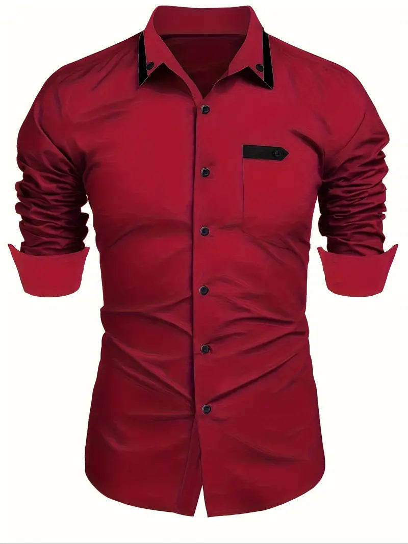 Andrew – chemise à manches longues color-block pour homme