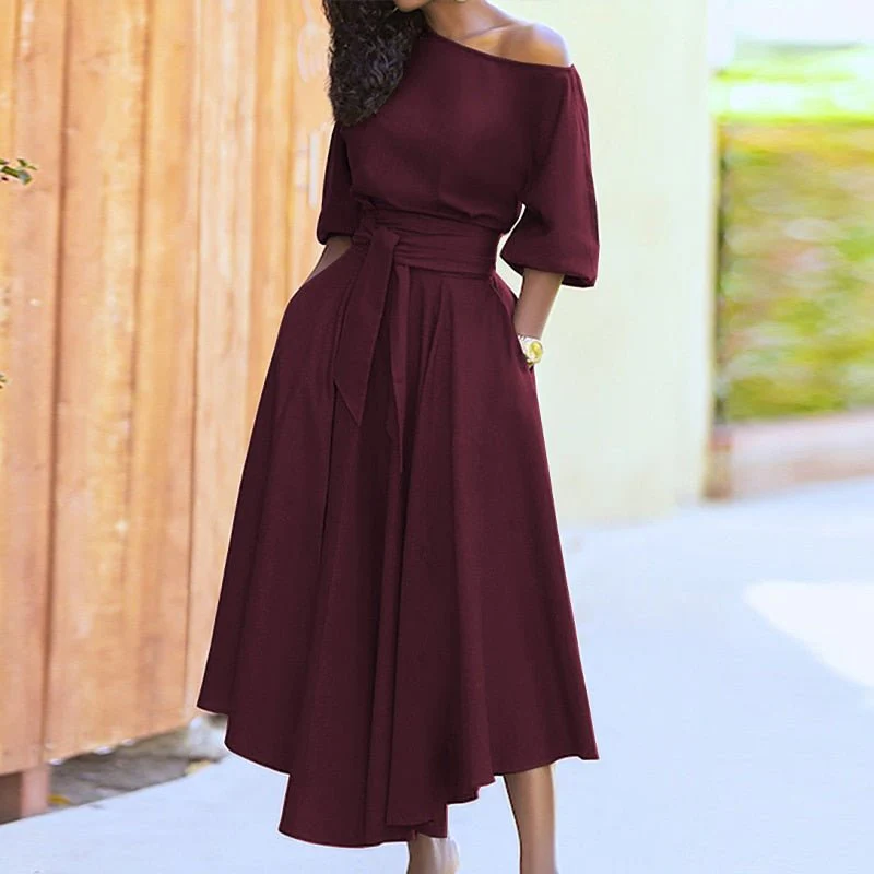 Ivana | Damen Lange Wickelkleid | Midi