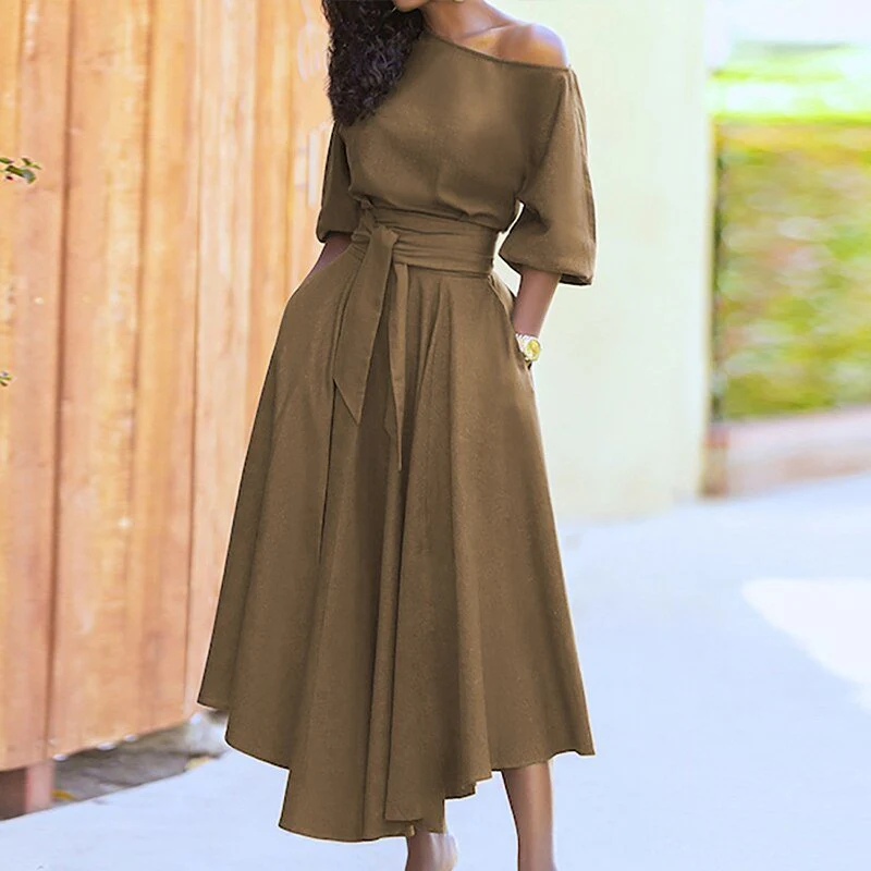 Ivana | Damen Lange Wickelkleid | Midi