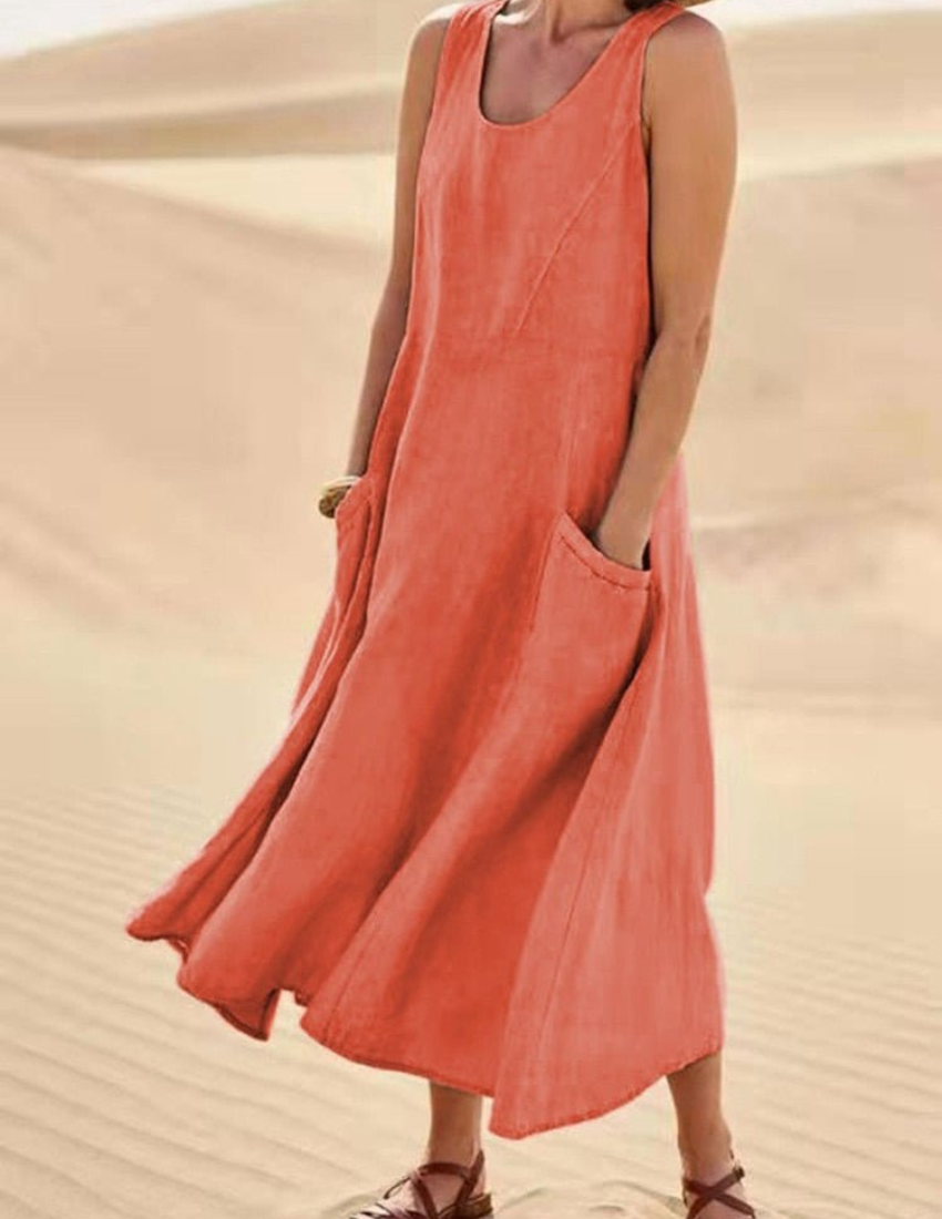 Camille | Damen Luftige Sommerkleid | Midi