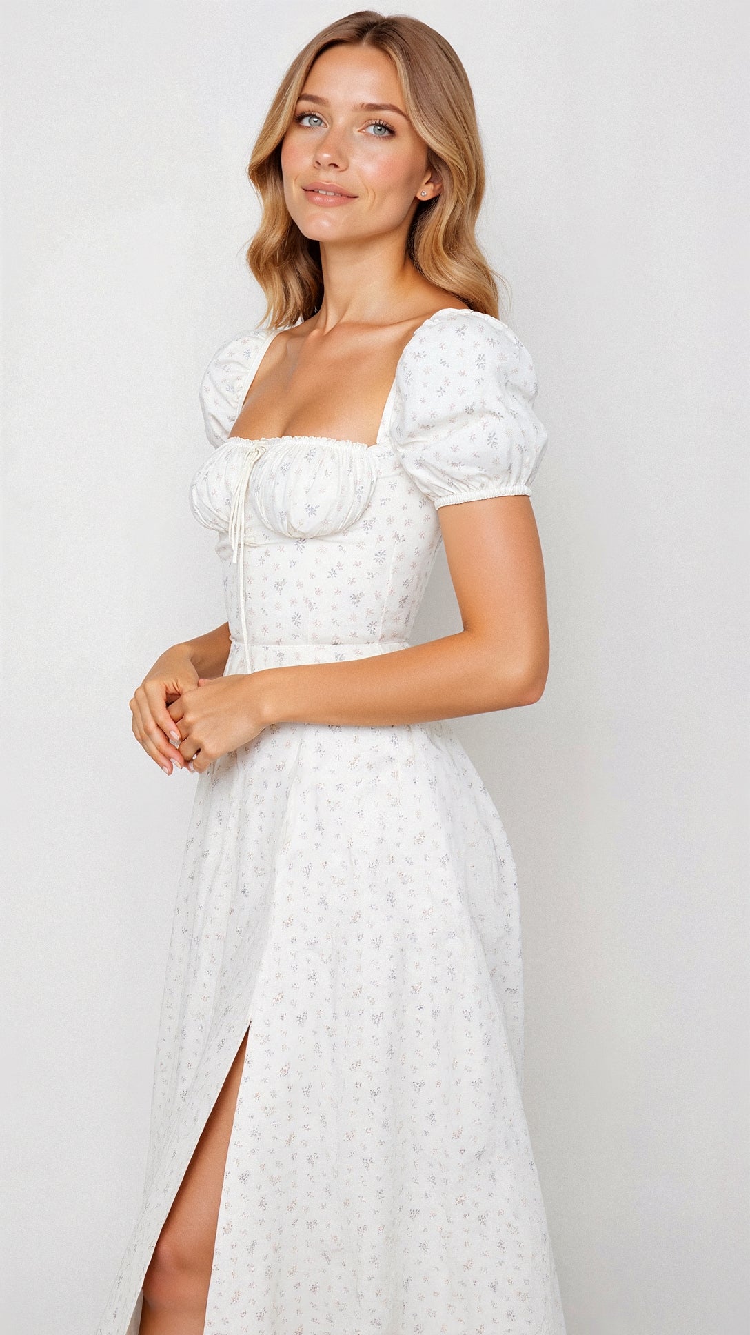 Daniela - Midikleid - Quadratische Halslinie