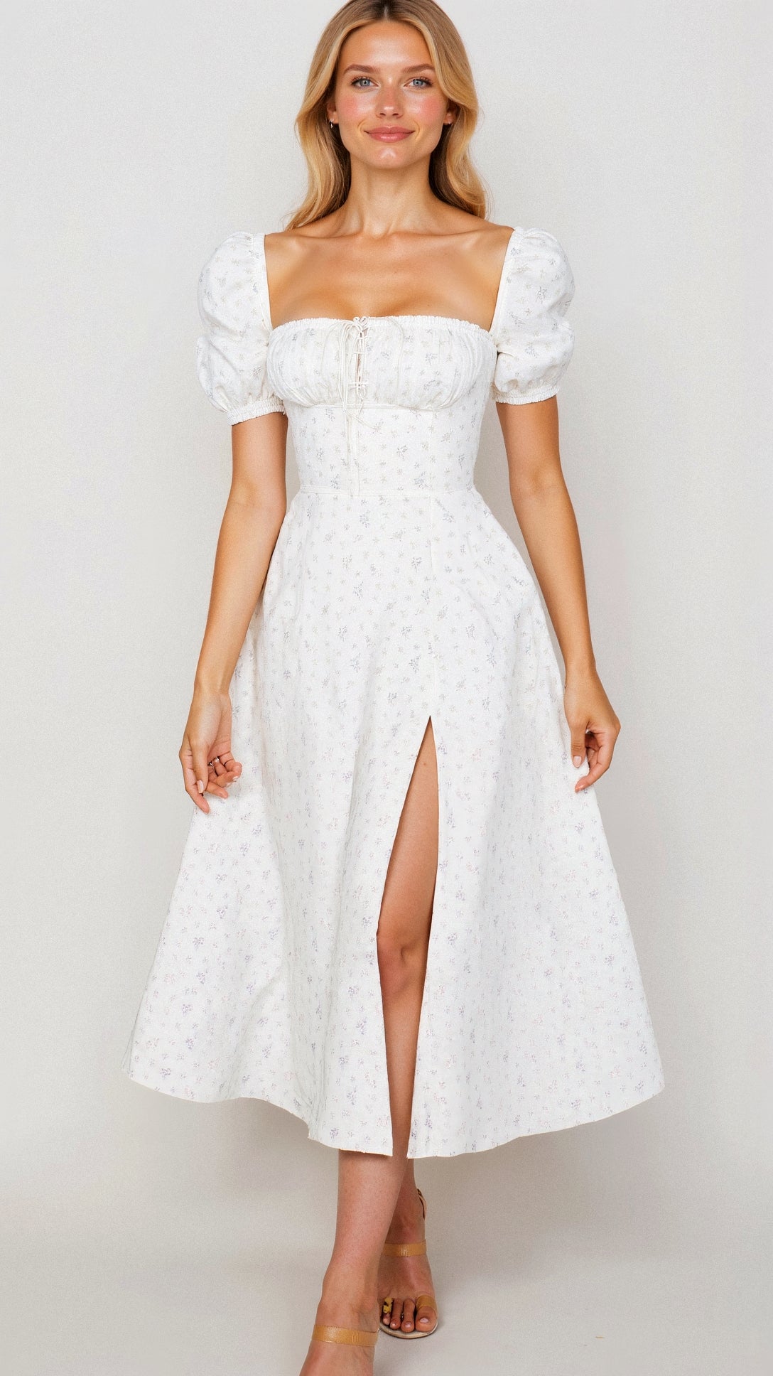 Daniela - Midikleid - Quadratische Halslinie