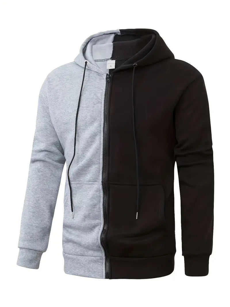 Declan – sweat à capuche zippé bicolore