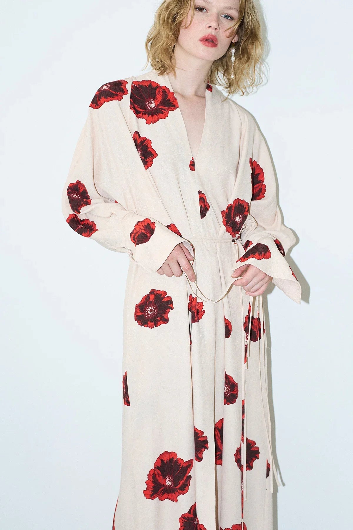 Robe Kimono Imprimé Sahara - Coquelicot