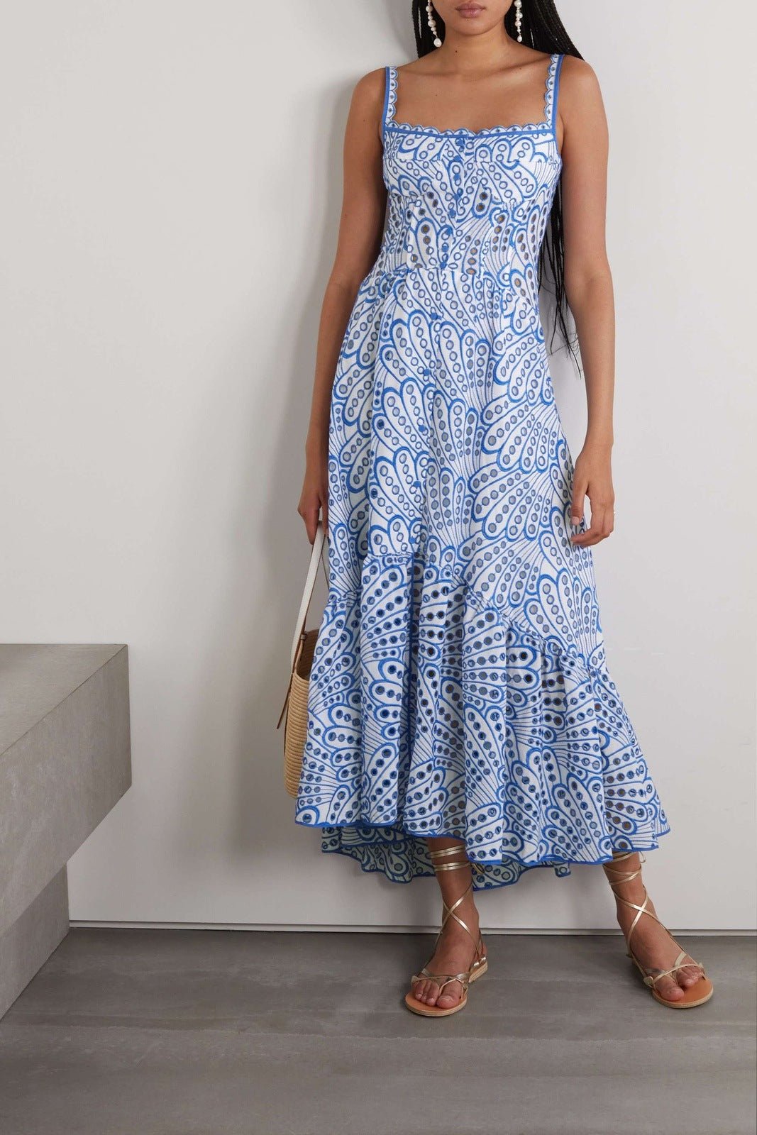 Dolly – Midi-Bustierkleid aus bestickter Spitze