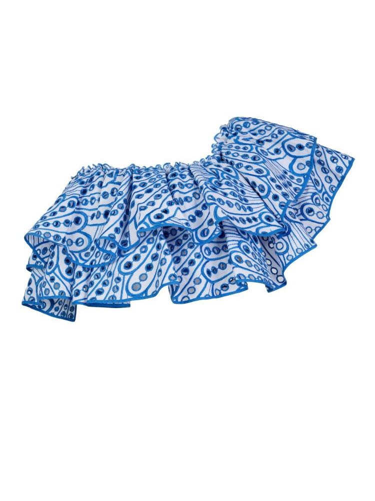 Dolly bestickte Spitzenstufe Ruffle Maxi Kleiderset