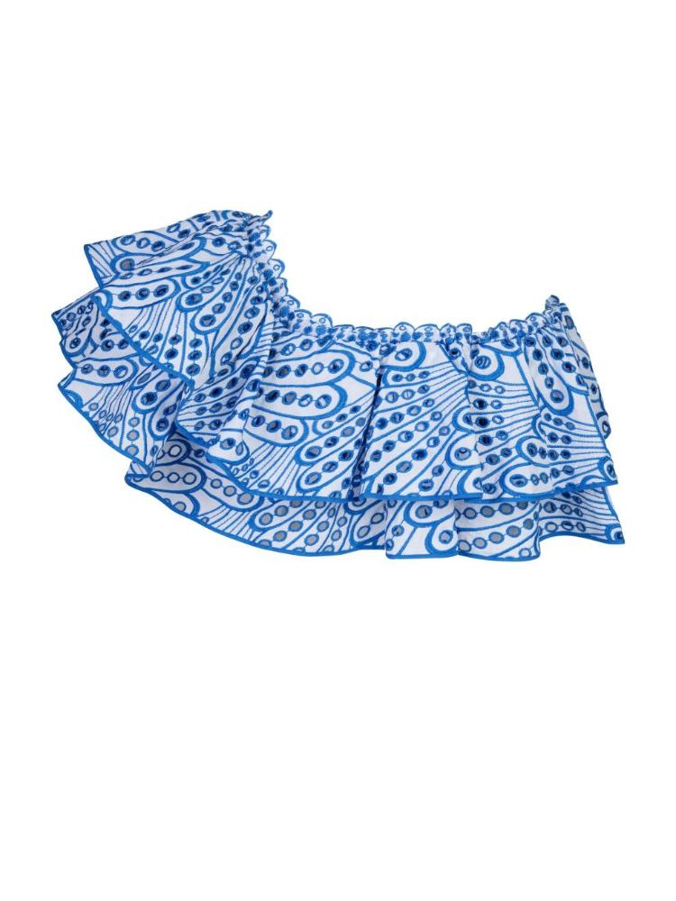 Dolly bestickte Spitzenstufe Ruffle Maxi Kleiderset