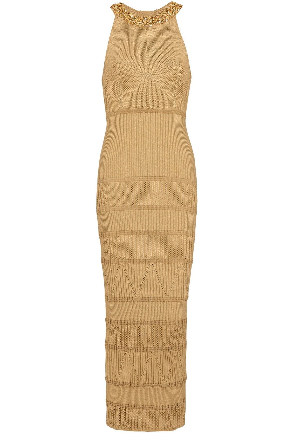 Donna – Besticktes Midi-Strickkleid mit Rollkragen