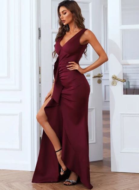 Emery Elegante V-Rücken-abschlusskleider