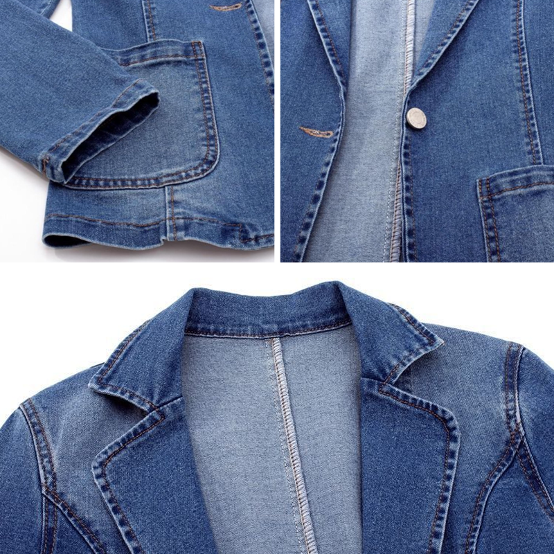 Veste blazer en jean classique pour femme - Hedy