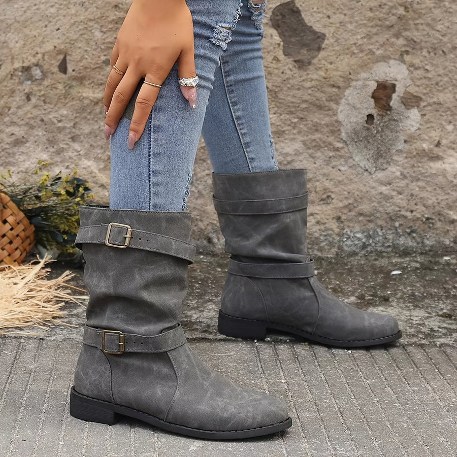 Kasha - Bottines western vintage à boucle pour femme