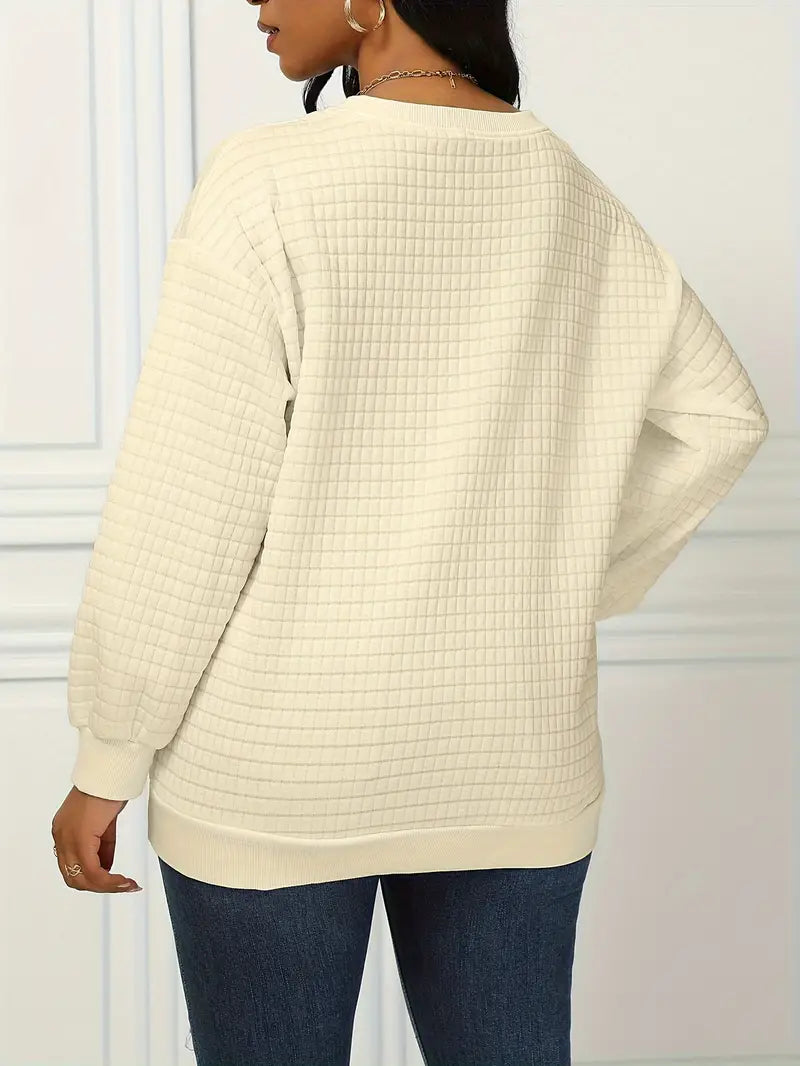 Olivia – pull gaufré décontracté et ample