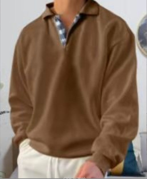 Albert - Sweat à capuche à manches longues et col en V pour homme