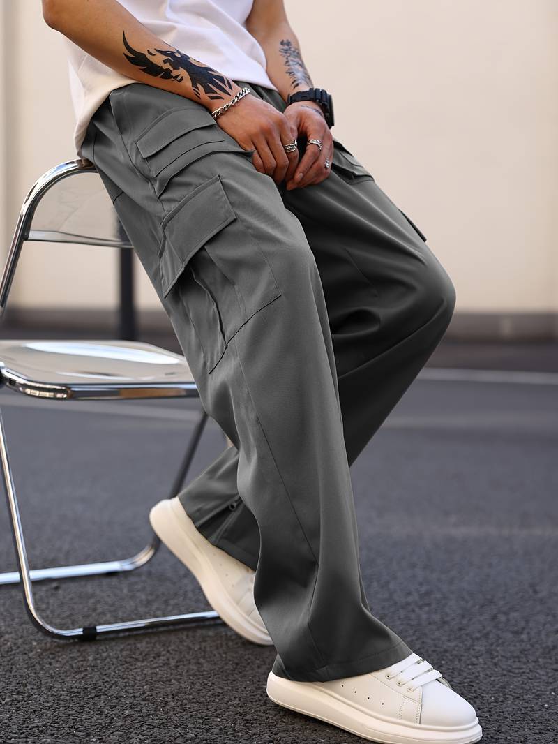 Callista – pantalon cargo coupe droite avec plusieurs poches pour homme