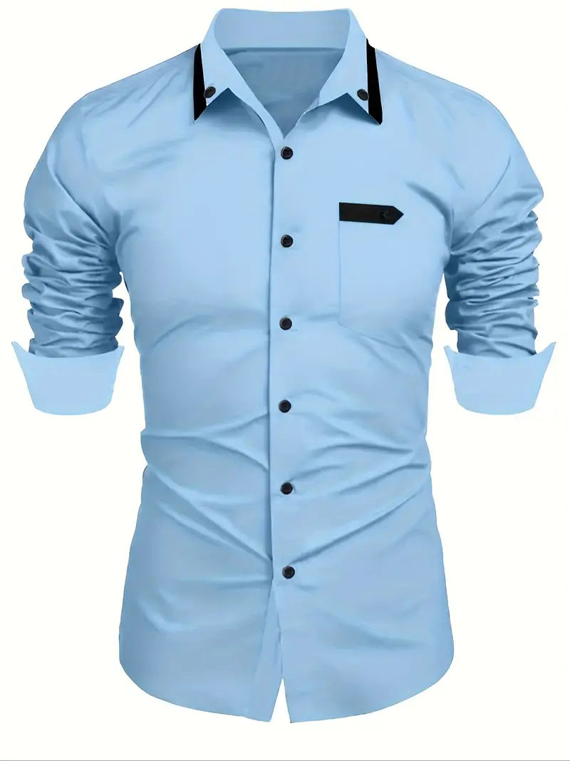 Andrew – chemise à manches longues color-block pour homme