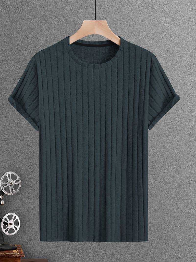 Zephyra – t-shirt côtelé décontracté à manches courtes