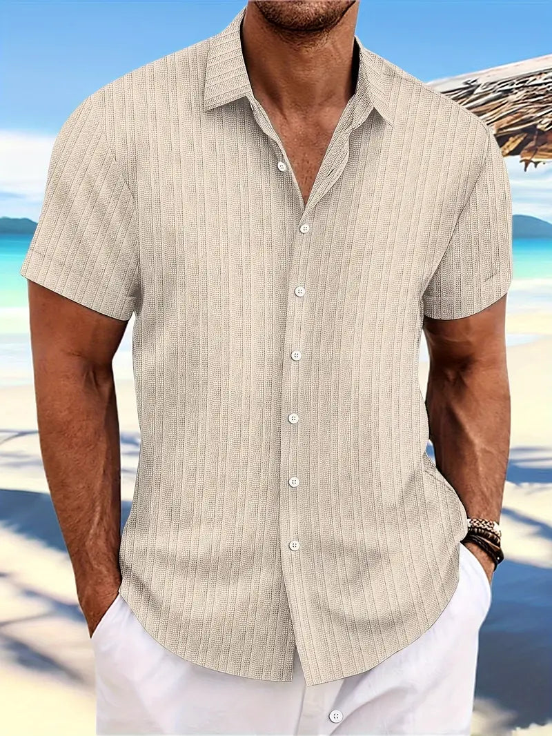 Alexander – chemise décontractée, respirante, à manches courtes avec un motif à rayures amples