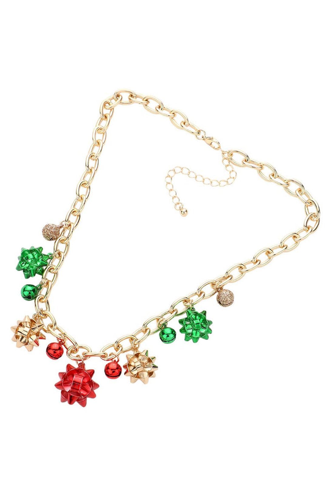 Collier de Noël en alliage avec clochettes et fleurs Eileen