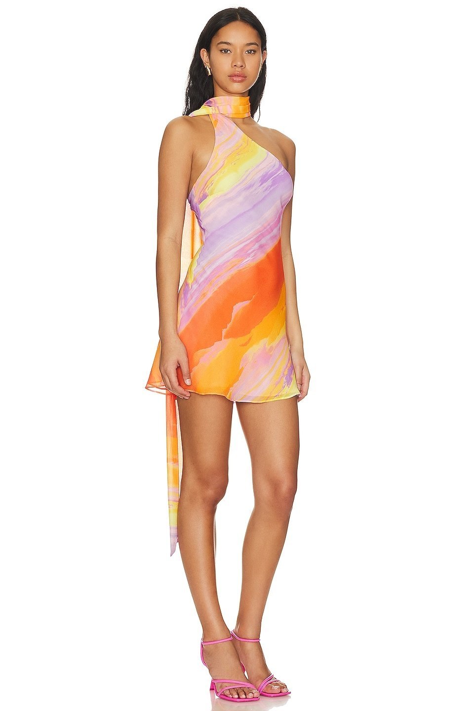 Elena One-Shoulder-Minikleid mit Schnürung