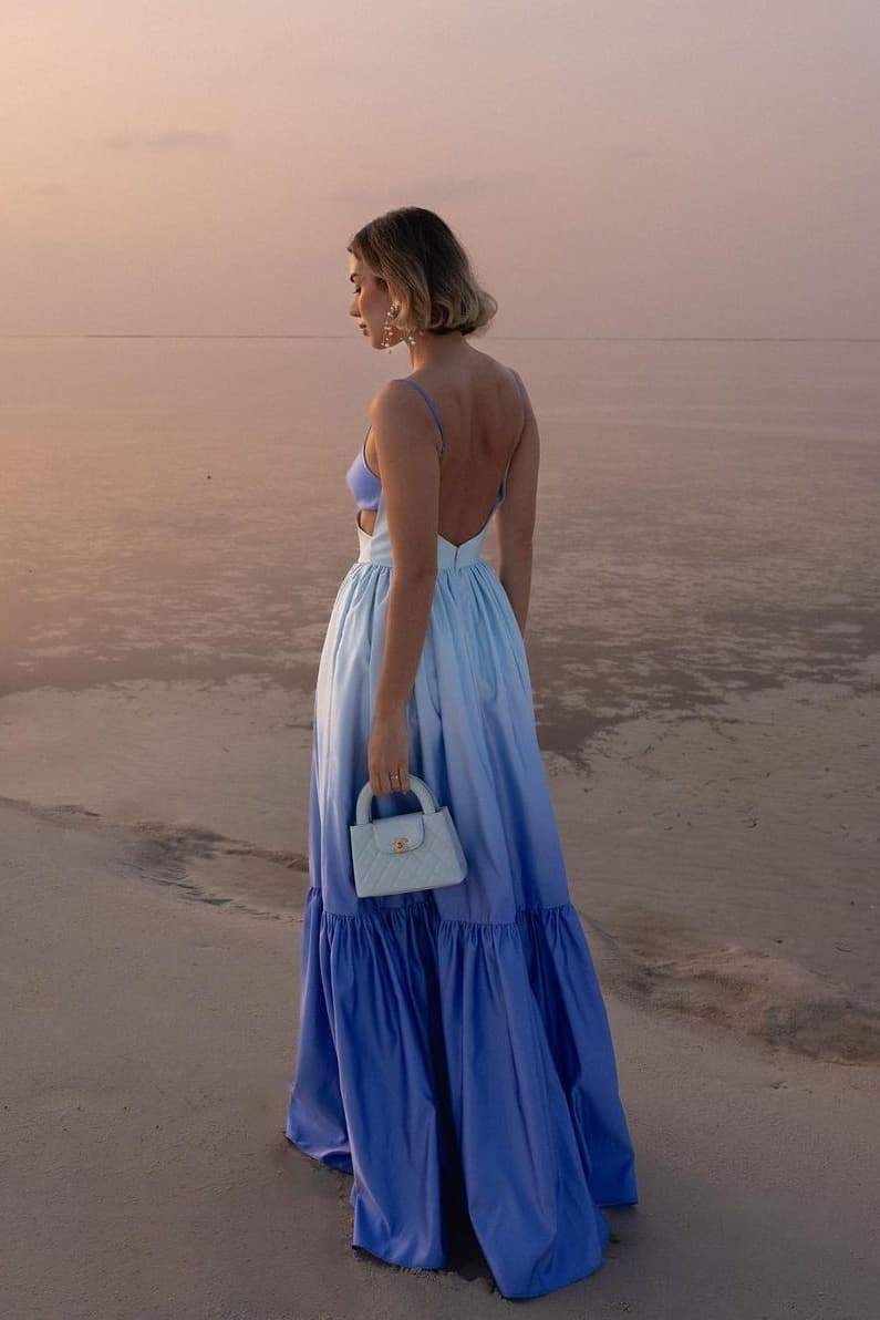 Ethel Maxi-Unterkleid mit Cut-outs und Farbverlauf