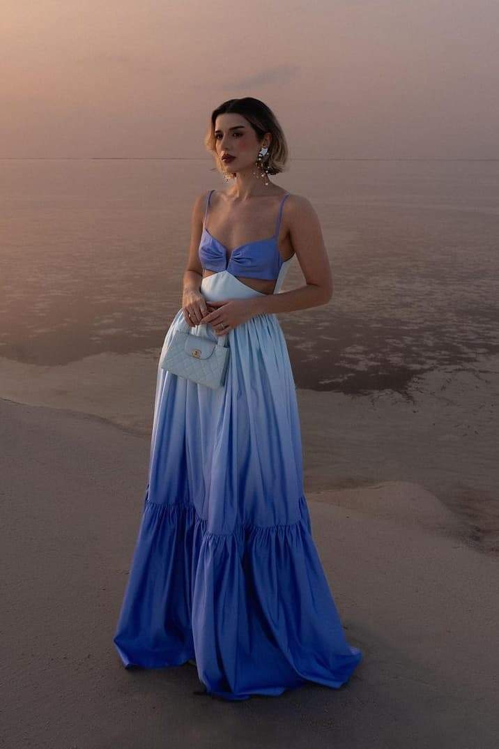 Ethel Maxi-Unterkleid mit Cut-outs und Farbverlauf