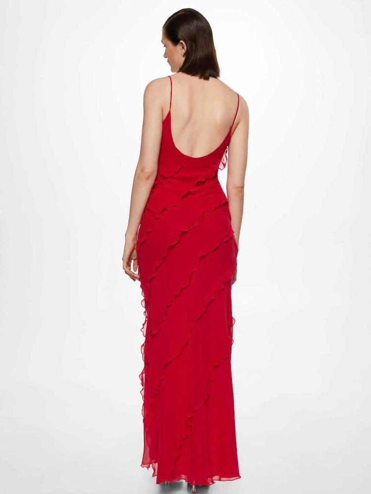 Maxi-Unterkleid aus Chiffon mit Rüschen „Eve“