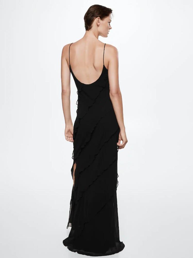 Maxi-Unterkleid aus Chiffon mit Rüschen „Eve“