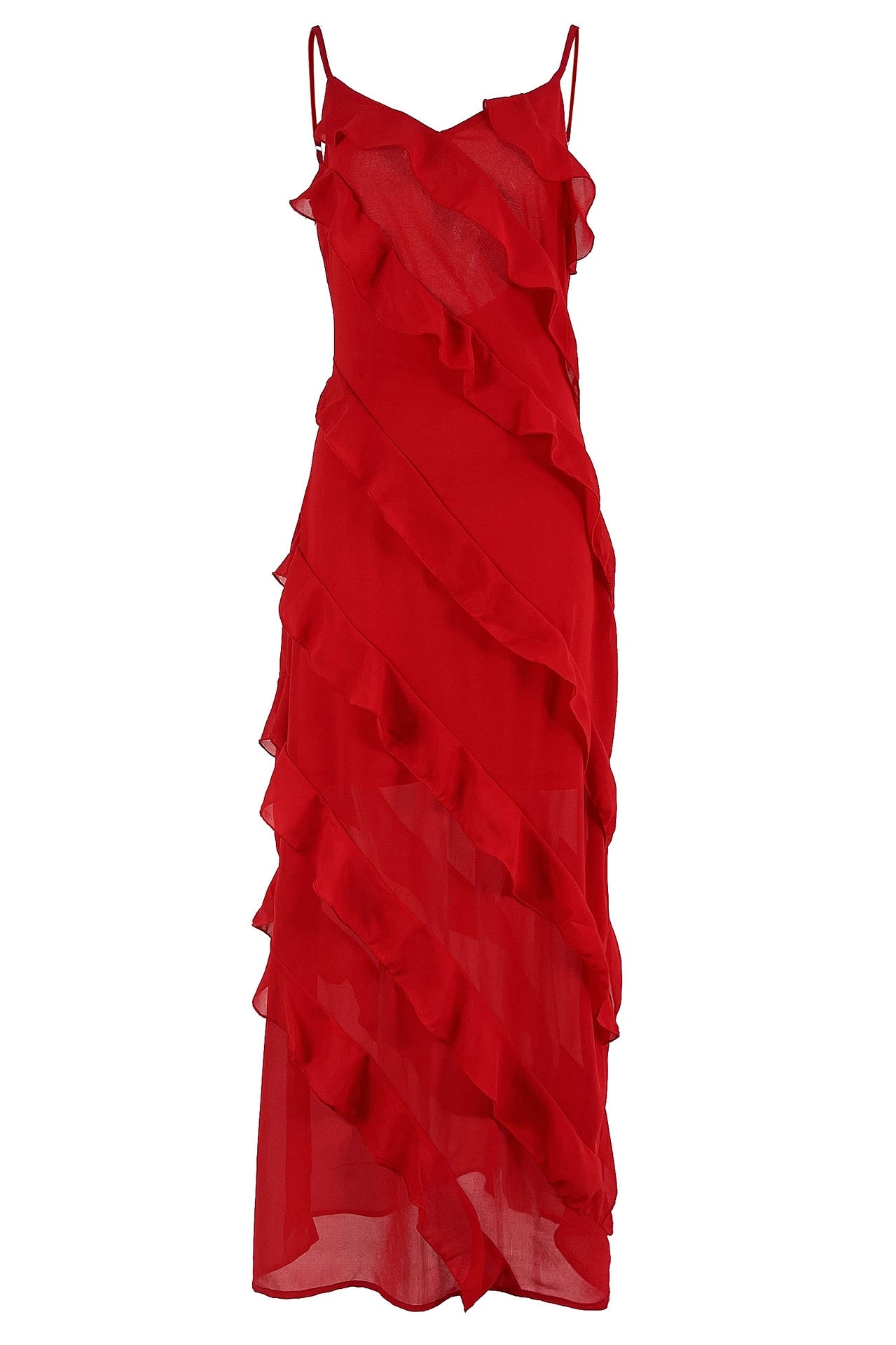 Maxi-Unterkleid aus Chiffon mit Rüschen „Eve“