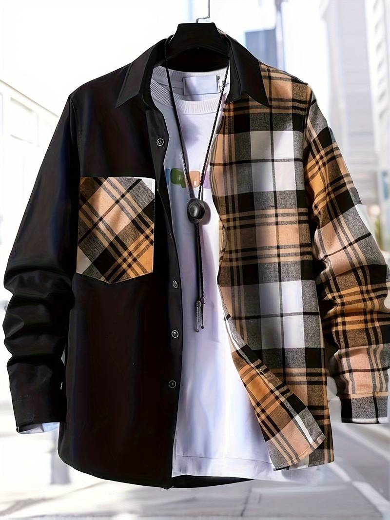 Alexander – chemise fine à manches longues et blocs de couleurs
