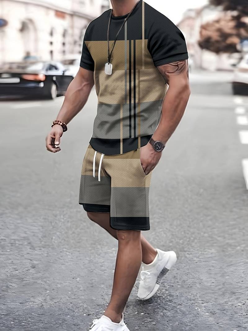 Anthony – Ensemble 2 pièces color block tendance pour homme