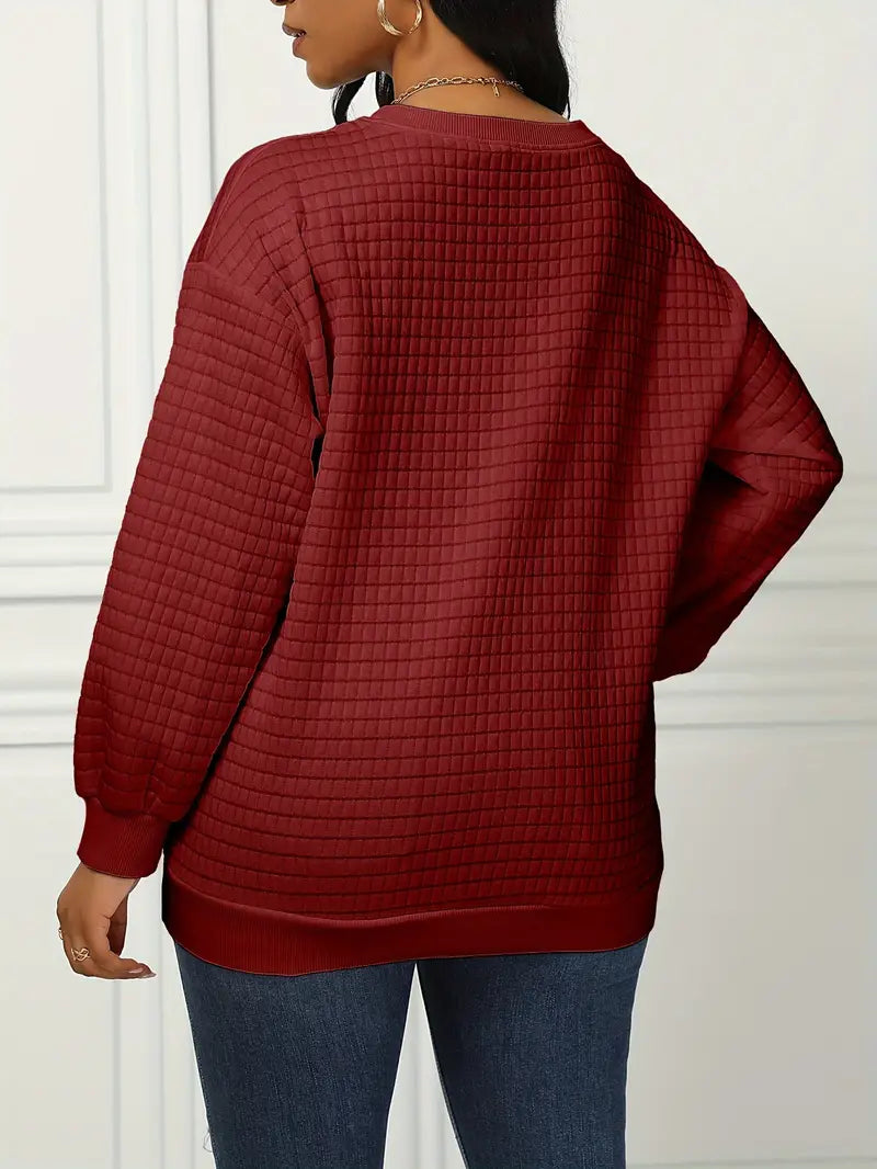 Olivia – pull gaufré décontracté et ample