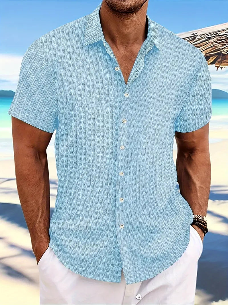 Alexander – chemise décontractée, respirante, à manches courtes avec un motif à rayures amples