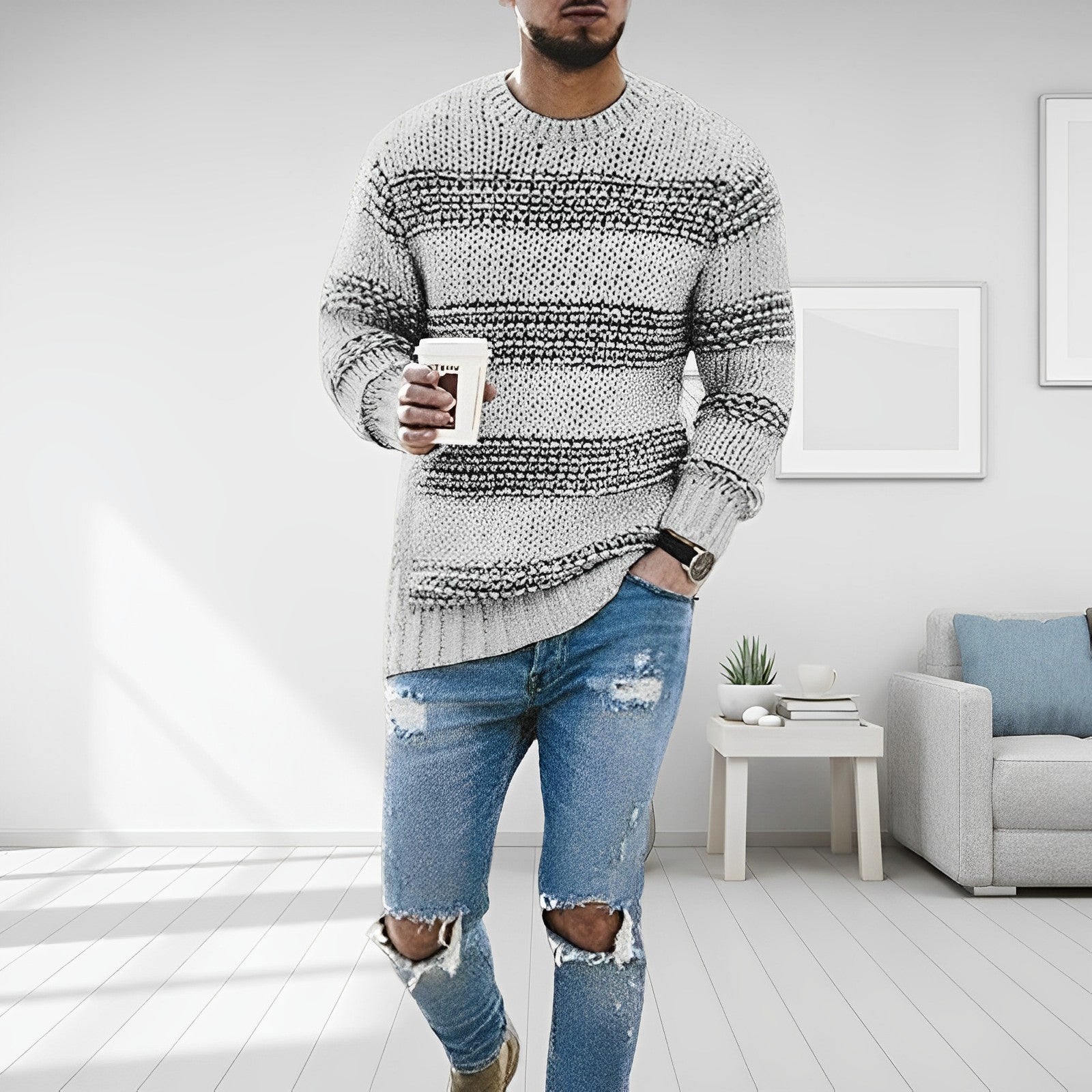 Pull rayé Mateo pour homme