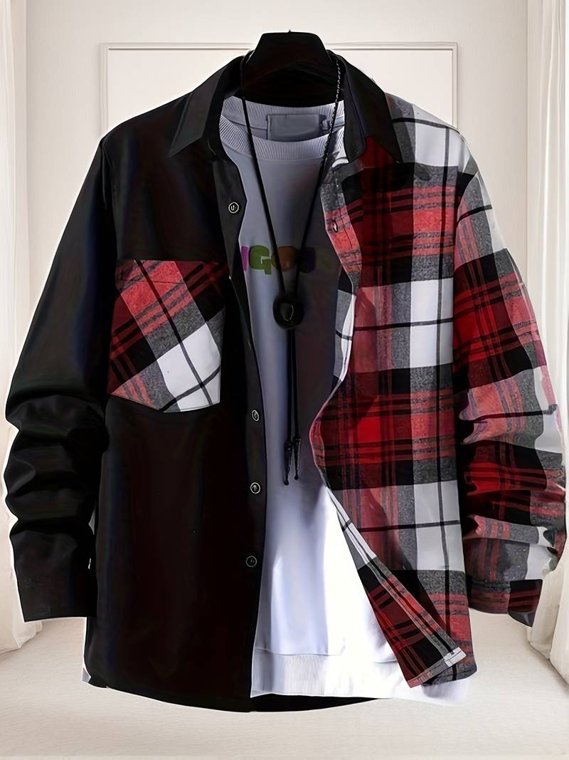 Alexander – chemise fine à manches longues et blocs de couleurs