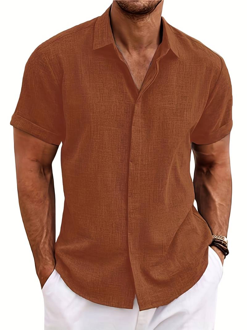 Alexander – chemise élégante à manches courtes boutonnée pour homme