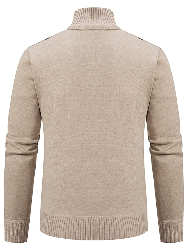Uther - Pull zippé en coton pour homme