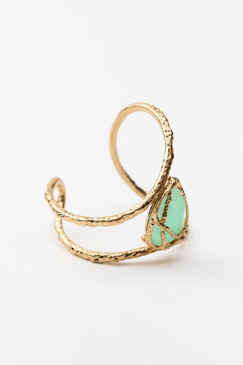 Bracelet texturé avec pierres précieuses