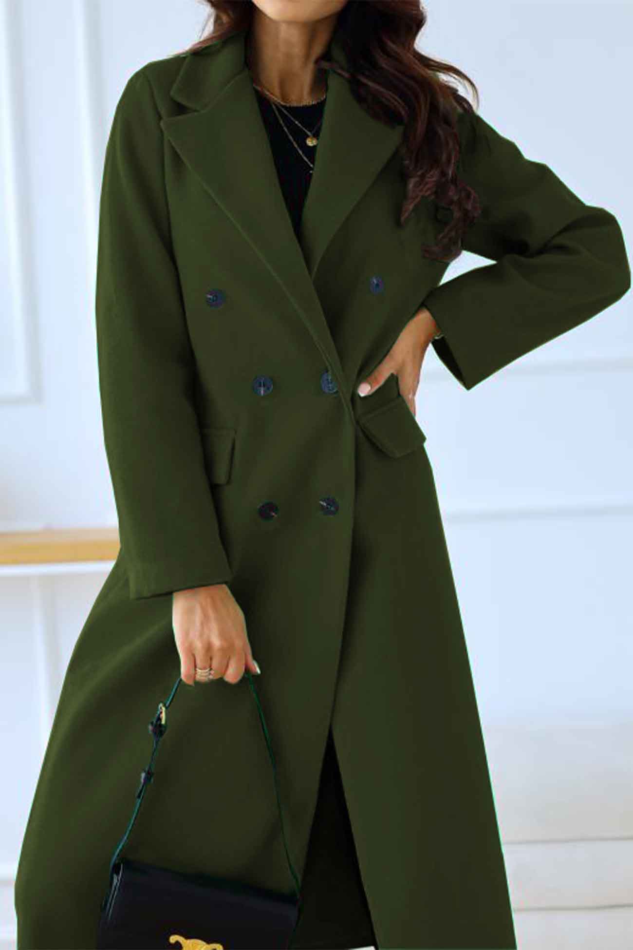 Wivor | Manteau croisé avec col à revers – style élégant pour les journées fraîches
